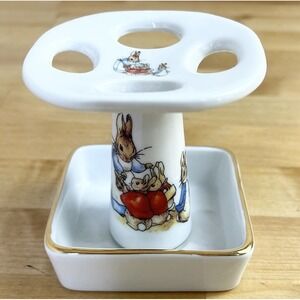 Beatrix Potter Peter Rabbit Tooth Brush Holder M.W. Reutter Porcelain Kids